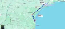 Imagem do google maps com trajeto entre São José dos Campos e Beto Carrero