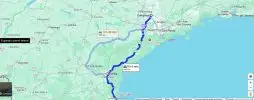 Imagem do google maps com trajeto entre Campinas e Beto Carrero