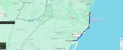Imagem do google maps com trajeto entre Canoas e Beto Carrero