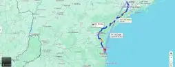 Imagem do google maps com trajeto entre Jundiaí e Beto Carrero