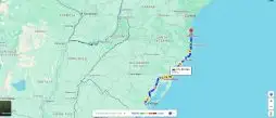 Imagem do google maps com trajeto entre Pelotas e Beto Carrero