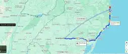 Imagem do google maps com trajeto entre Santa Maria e Beto Carrero